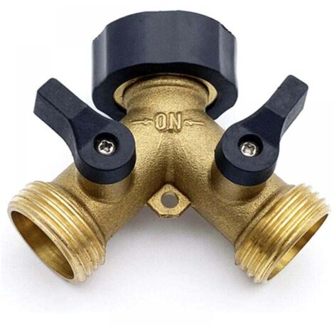 Grifo doble para lavadora, divisor de grifo de jardín de latón, conector en Y de 3/4 de pulgada para conectar 2 electrodomésticos, grifo de doble salida para grifo de jardín, adaptador de grifo