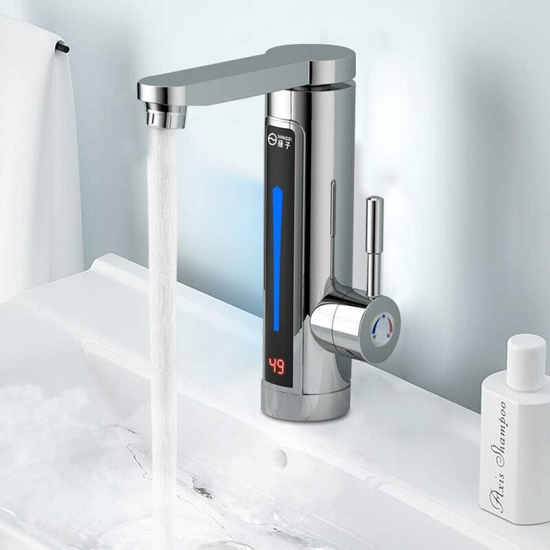 

Grifo eléctrico de 3300 W, grifo instantáneamente caliente para baño / cocina, calentador de agua instantáneo con pantalla digital de temperatura del
