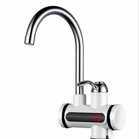 Grifo eléctrico de 220 V con calentador de agua, pantalla LED de temperatura, 3000 W, calentador de agua instantáneo para cocina, baño, agua caliente instantánea (bajo, alto)