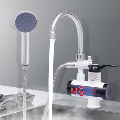 Grifo eléctrico de calentamiento instantáneo con calentador instantáneo, grifo de baño con ducha de mano DE