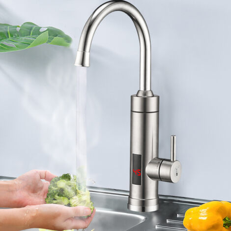 Grifo eléctrico de cocina 3000W con calentador instantáneo, grifería para lavabo DE