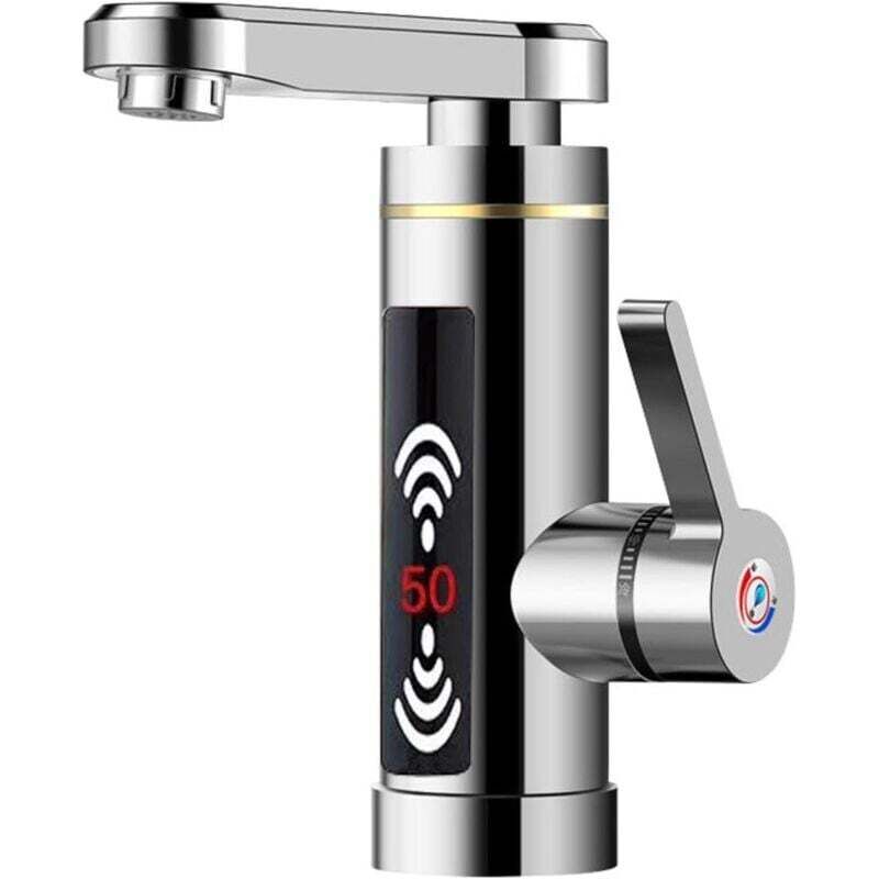 Aiperq Weiß Grifo Eléctrico, Elegante Grifo Eléctrico De Acero Inoxidable, Mezclador Instantáneo Con Sistema De Calentamiento Instantáneo, Combinación Para Cocina Y Baño.