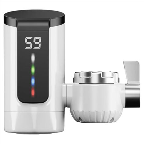 Grifo eléctrico para calentador de agua, pantalla digital dinámica grande, grifo para baño, cocina, 1 calentador de agua eléctrico blanco