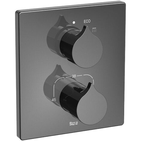Grifo ducha termostático con tres vías y desviador para instalación  empotrada Puzzle Roca