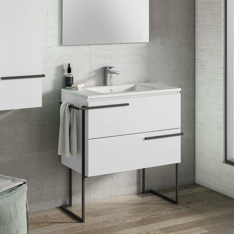 

SCALA Mueble+Lavabo Con Estructura Blanco Soul - Medida: 80 CM - Visobath