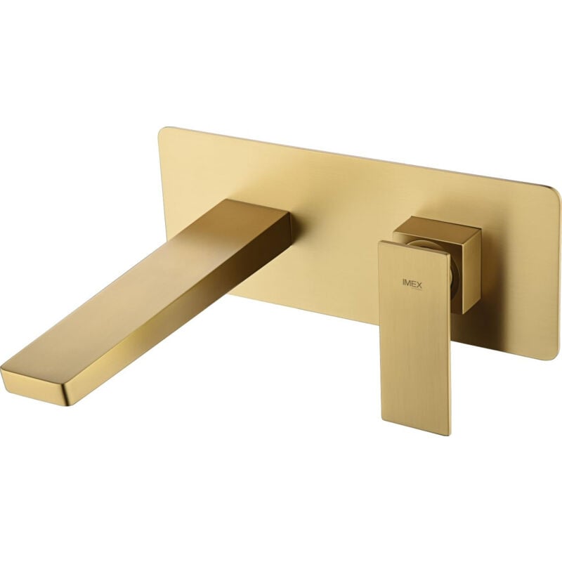 Robinet de lavabo à encastrer en laiton - Robinet de salle de bain à encastrer Couleur Or brossé