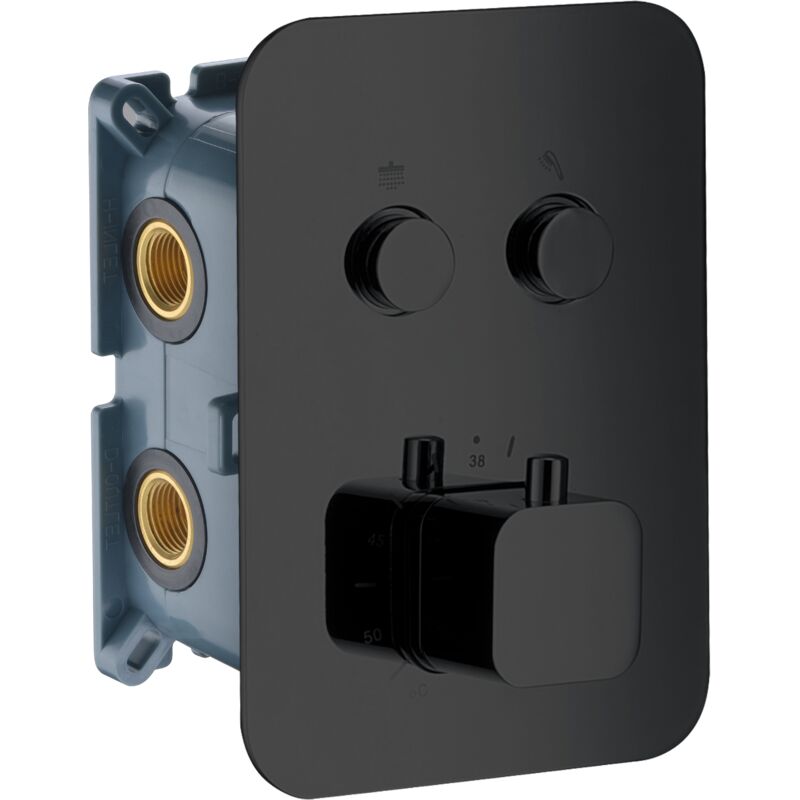 Imex - CTP02V/NG Empotrado Termostático 2 Vías Negro Mate - ref: CTP02V/NG