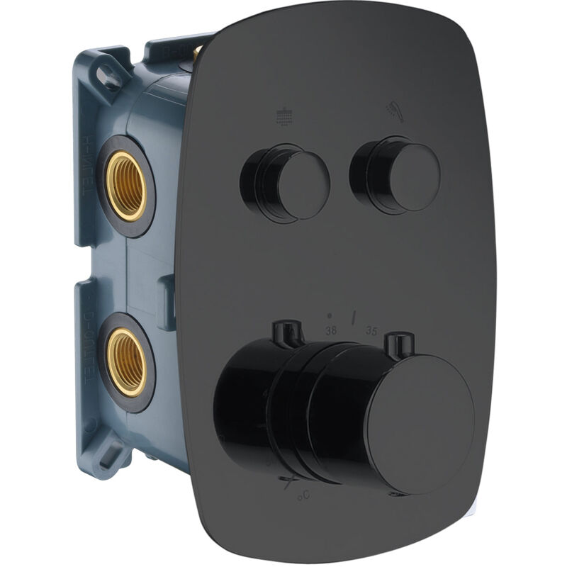 Imex - GSP02V/NG Empotrado Termostático 2 Vías Negro Mate - ref: GSP02V/NG