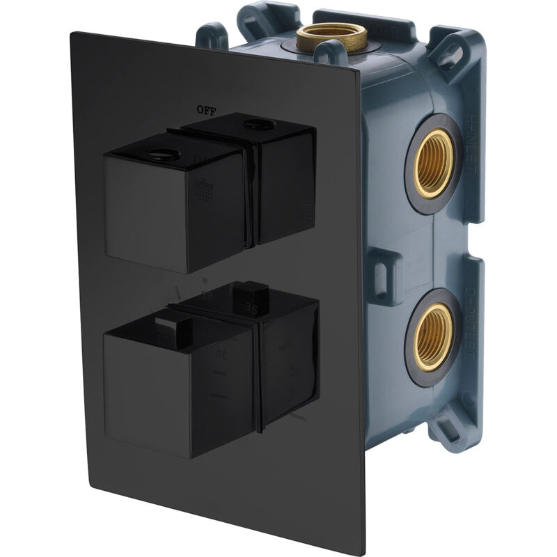 GST44V/NG Empotrado Termostático 4 Vías Negro Mate - ref: GST44V/NG - Imex