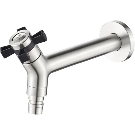 Grifo exterior de acero inoxidable cepillado de apertura rápida para lavadora y fregona de piscina.