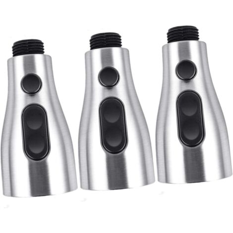 Grifo extraíble, cabezal de repuesto para grifo de fregadero, kit giratorio para uso doméstico + 9 conversiones, paquete de 3