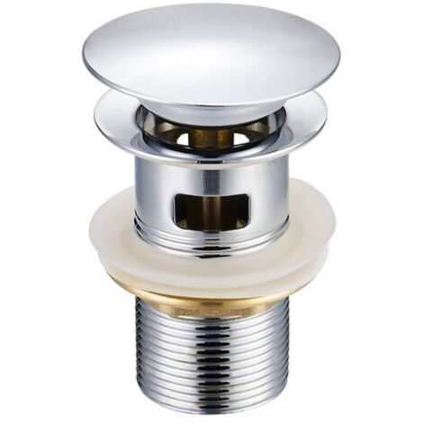 Grifo extraíble universal G de 1 1/4 pulgadas con rebosadero, accesorios de desagüe cromados para tapón de desagüe de fregadero, tapa de desagüe fija de acero inoxidable para baño, tapón de fregadero