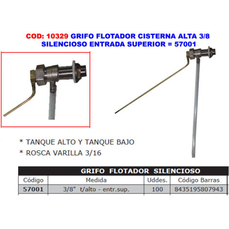 grifo flotador cisterna alta 3-8 silencioso entra.superior 57001