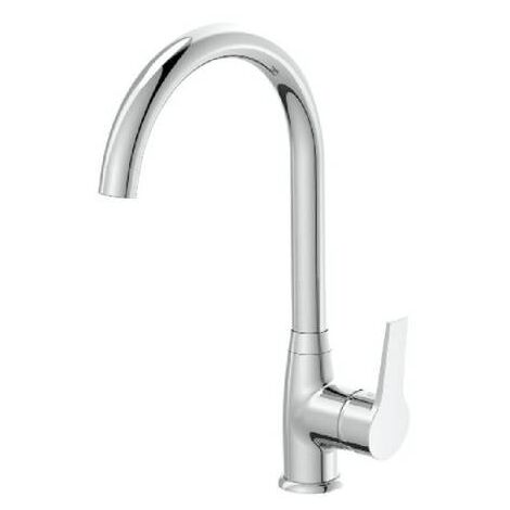 Grifo Fregadero Cromado Con Caño Alto - Serie Hellis
