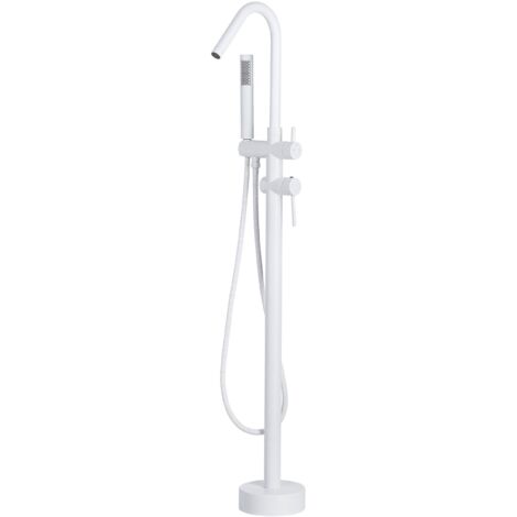 Grifo independiente para bañera o ducha blanco mate estilo moderno Victoria