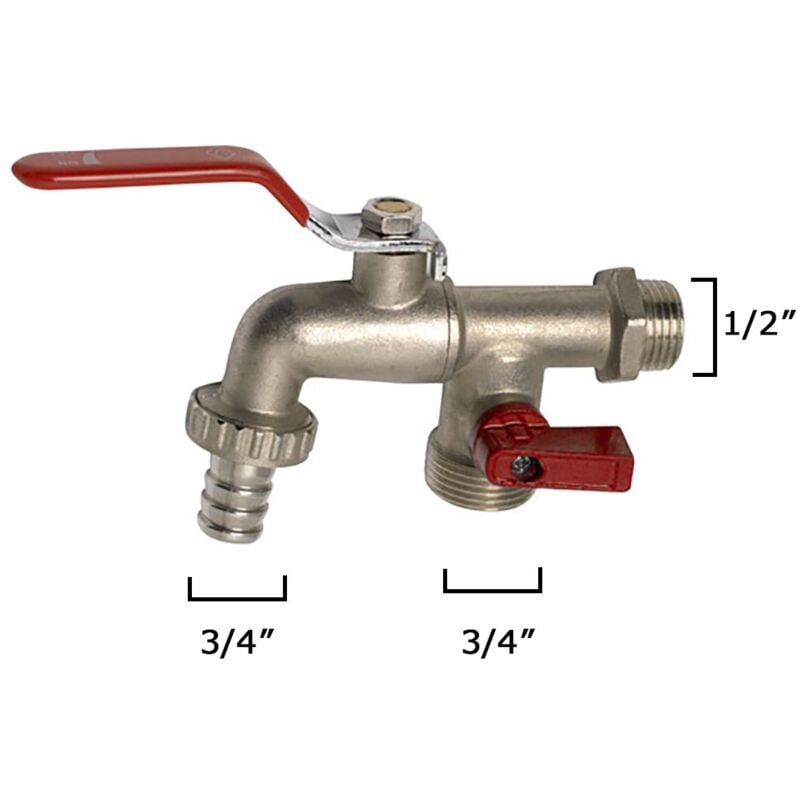 

Grifo jardín esfera doble manguera 1/2' x 3/4' x 3/4' vertical