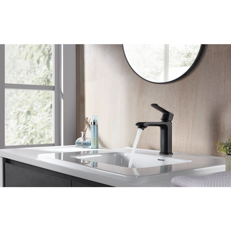 

Grifo Lavabo Blanca y Cromado, Monomando Grifo con Agua Suave Aireador para Cuenca de Baño, Ahorro de Agua y Velocidad Variable