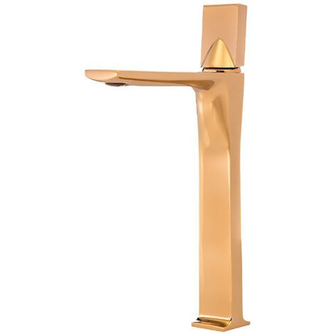 Grifo lavabo caño alto monomando, Dorado