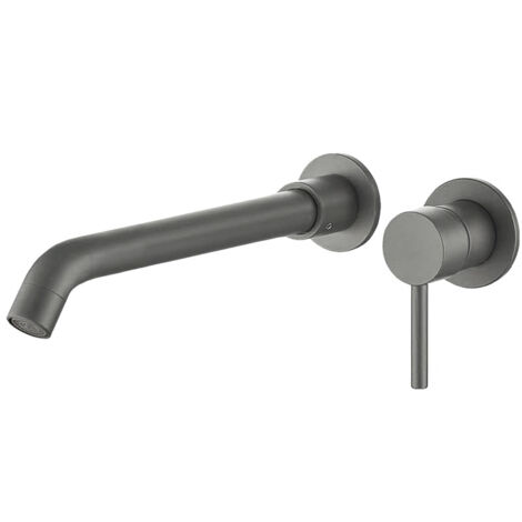 Grifo lavabo empotrado monomando largo CAIMAN gris Cromado