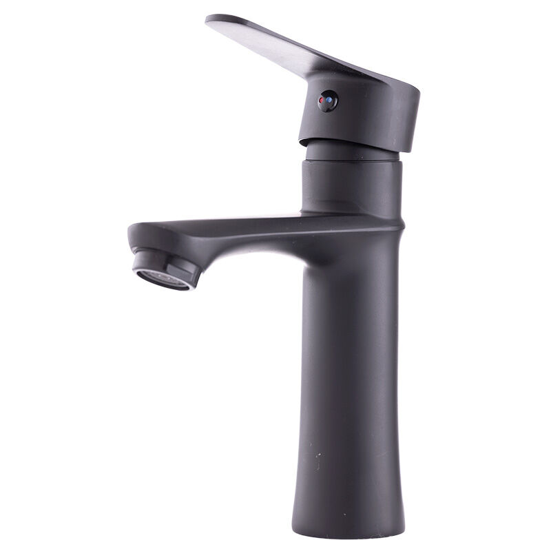 

Grifo Lavabo Latón/Zinc, Negro, Agua Caliente-Fría, Latiguillos, Caño Bajo, Monomando [QLI-FA982] (QLI-FA982)