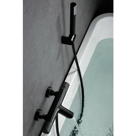 Grifo lavabo monomando baño-ducha termostático Line Black G - IMEX