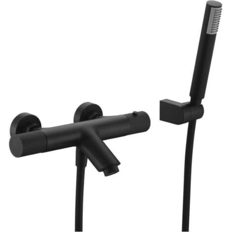 Grifo lavabo monomando baño-ducha termostático Line negro m - IMEX