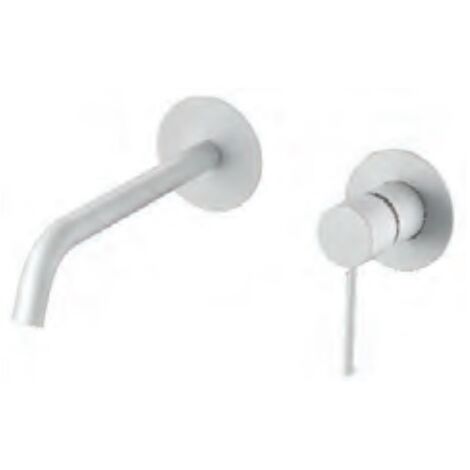 Grifo lavabo monomando empotrado lavabo Milos Stick blanco mate - IMEX