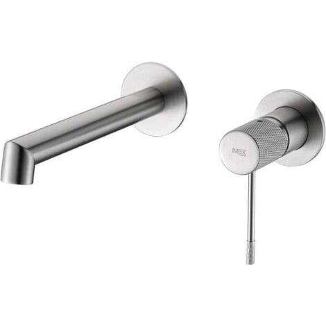 Grifo lavabo monomando empotrado Line níquel cepillado - IMEX