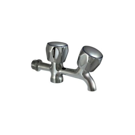 Grifo lavad.doble 11552 metal 1/rosca