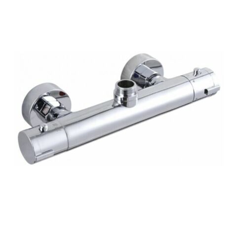 Grifo mecánico redondo con caño alto y ducha de temperatura constante integrada (caño hacia arriba)