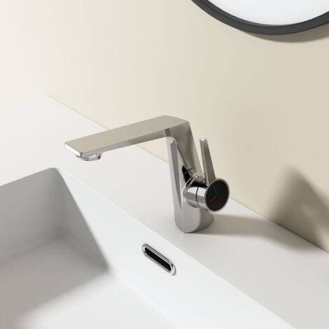Grifo mezclador de agua fría y caliente con manguera de agua, Cromo