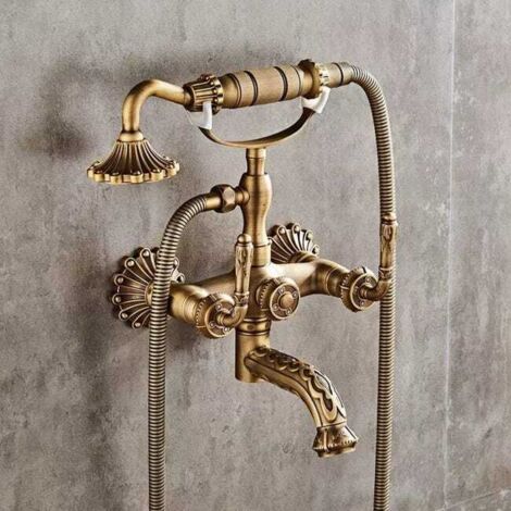 Grifo mezclador de baño mural, bronce Bali