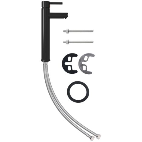 Grifo mezclador de cuarto de baño negro 12x30 cm vidaXL