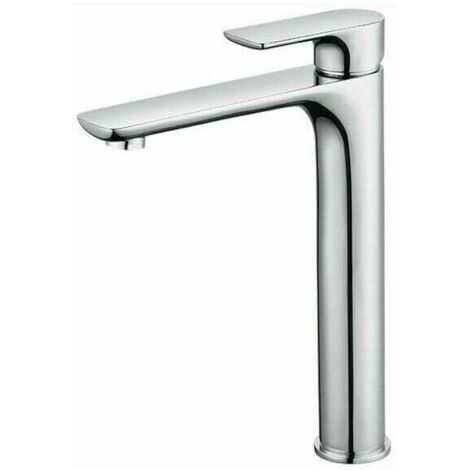 Grifo mezclador de lavabo de diseño con caño alto, grifo grande cromado para baño con aireador extraíble, grifo de lavabo de latón, grifo alto para baño - MSBD