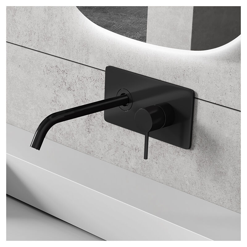 

Grifo mezclador de pared para empotrar XX0539B con cuerpo de encastre negro mate