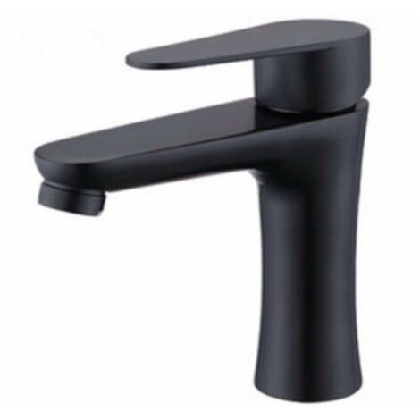 Grifo mezclador monomando moderno para lavabo, grifo de baño con agua caliente y fría, ajustable, negro mate