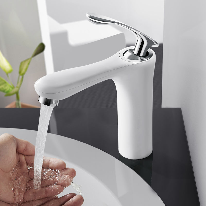 

Grifo Mezclador monomando para Baño Grifo monomando Lavabo Blanco de Armadura para Baño Mezclador Monomando para Lavabo Cromo