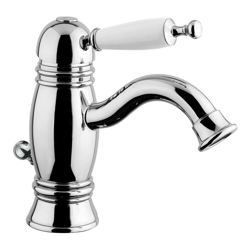 

Mezclador de lavabo con tirador blanco Bugnatese Oxford 6319-6319SC | Cromo - Desagüe automático 1'1/4