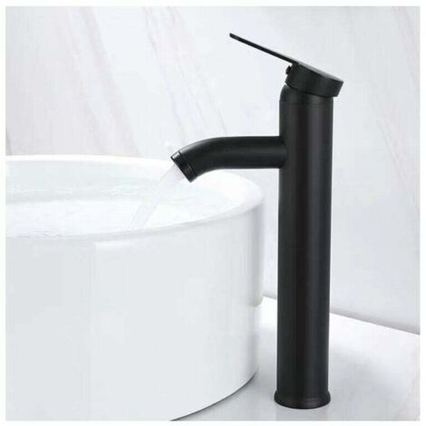 Grifo mezclador para lavabo de baño de cobre negro mate, agua fría y caliente, grifo de lavabo mate, diseño elegante y retro, grifo de palanca de un solo orificio para lavabo
