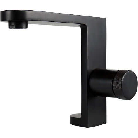 Grifo mezclador para lavabo negro MERIDA, aireador con chorro Mikado By Eurosanit
