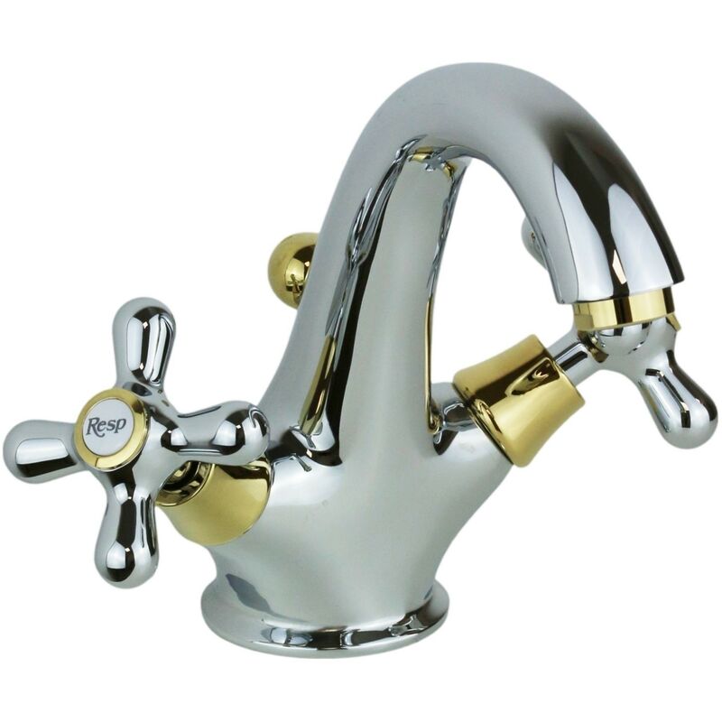 

Resp Rubinetteria - Mezclador de lavabo de líneas suaves Resp Old America 145/A | Cromo / Dorado