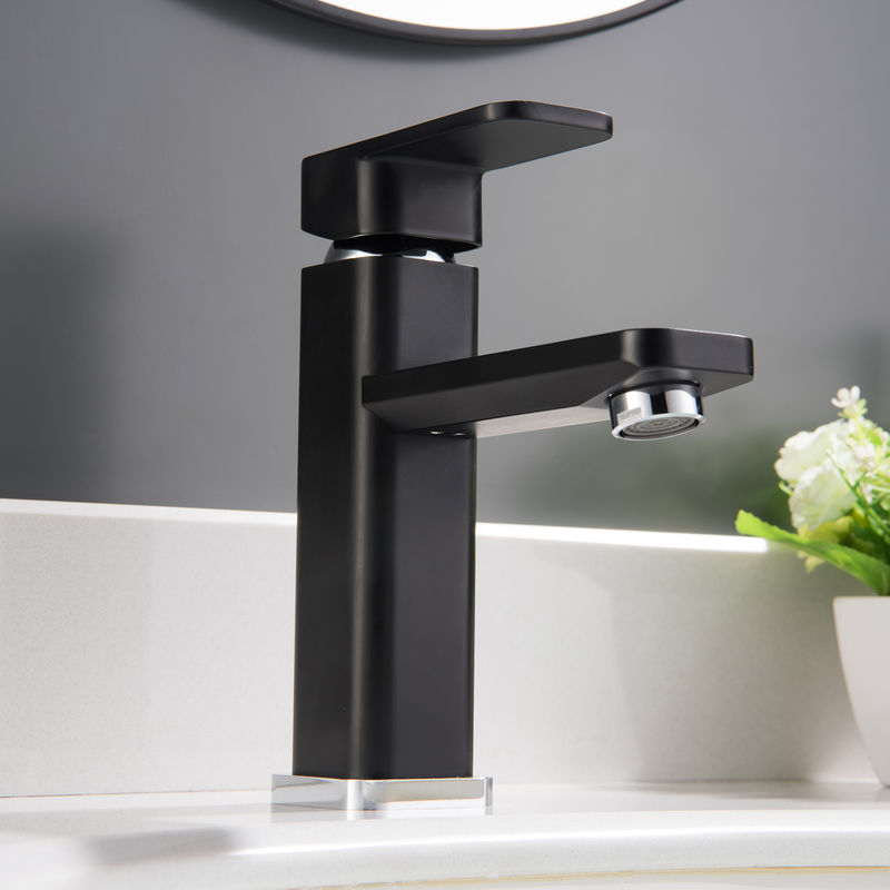 Grifo mezclador para lavabo 1233CB cromado/negro