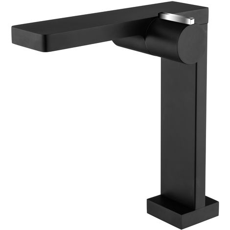 Grifo mezclador de pared empotrado XX0539B - con cuerpo de encastre negro  mate