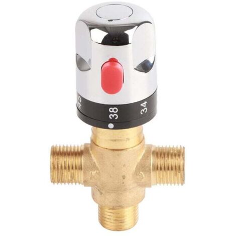 Grifo mezclador termostático de baño de latón ajustable con válvula de control de temperatura para mezclar agua caliente y fría -