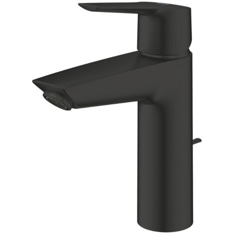 Grifo monocomando para lavabo - GROHE Start - 234552432 - Negro mate - Talla M - Boquilla media - Ahorro de agua - Palanca y sifón de cierre rápido
