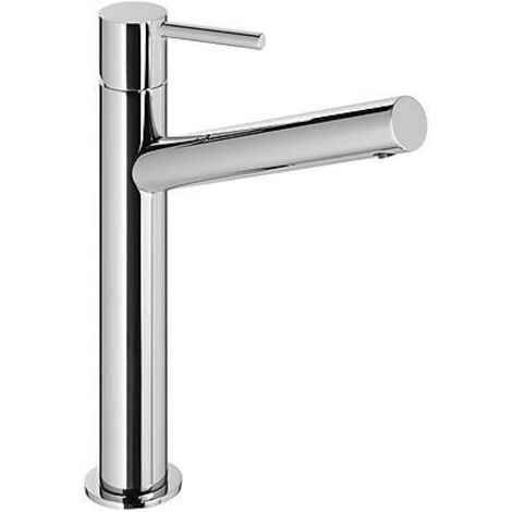 GRIFO MONOMANDO ALTO PARA LAVABO CON MANETA. CAÑO LARGO