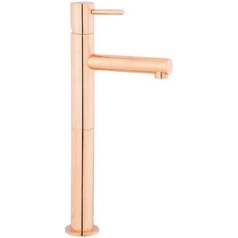 GRIFO MONOMANDO CILINDRICO SERIE DUBAI PARA LAVABO CAÑO ALTO Y RECTO ACABADO CROMO