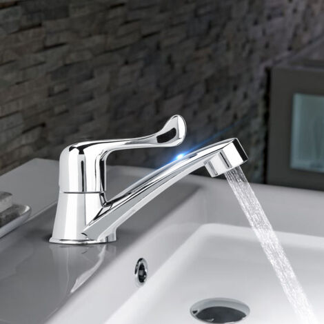 Grifo monomando de ABS para lavabo, ideal para baño y cocina – G1/2 (20 mm) con montaje directo.