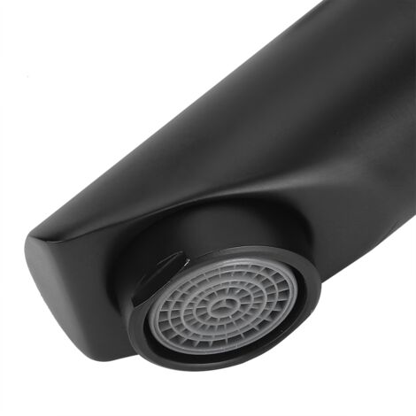 Grifo monomando de acero inoxidable negro G1/2 para lavabo, sin manguera – grifo de agua fría para baño y aseo.