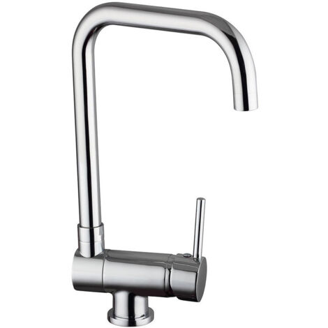 Grifo monomando de caño alto ABATIBLE 180º y orientable para fregaderos con poco espacio o ventanas cerca. Fabricado en latón acabados en cromo brillo. Repuestos originales garantizados Kibath